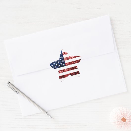 Amerikaanse vlag rode snuitjes ster sticker (Envelop)