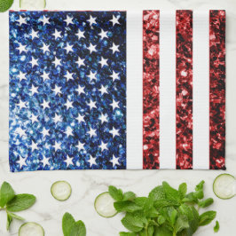 Amerikaanse vlag rode snuitjes theedoek