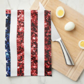 Amerikaanse vlag rode snuitjes theedoek (Quarter Fold)