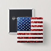 Amerikaanse vlag rode snuitjes vierkante button 5,1 cm (Voorkant /achterkant)