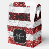 Amerikaanse vlag rode witte blauwe sparken glitter bedankdoosjes (Geopend)