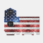 Amerikaanse vlag rode witte blauwe sparken glitter bedankdoosjes (Uitgevouwen)