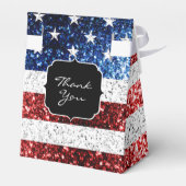 Amerikaanse vlag rode witte blauwe sparken glitter bedankdoosjes (Achterkant)