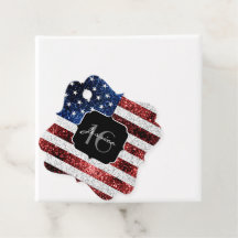 Amerikaanse vlag rode witte blauwe sparken glitter