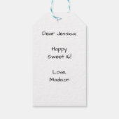 Amerikaanse vlag rode witte blauwe sparken glitter cadeaulabel (Achterkant)