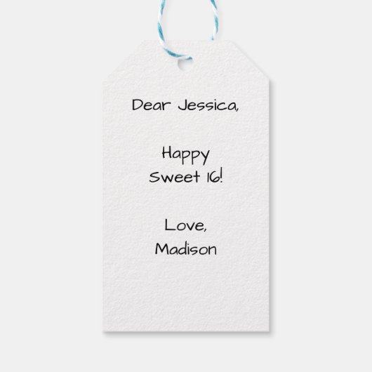 Amerikaanse vlag rode witte blauwe sparken glitter cadeaulabel (Achterkant)