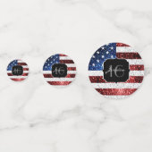 Amerikaanse vlag rode witte blauwe sparken glitter confetti (Voorkanten)