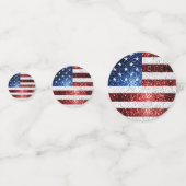 Amerikaanse vlag rode witte blauwe sparken glitter confetti (Achterkanten)