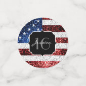 Amerikaanse vlag rode witte blauwe sparken glitter confetti (Kleine voorkant)