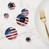 Amerikaanse vlag rode witte blauwe sparken glitter confetti (Groep)