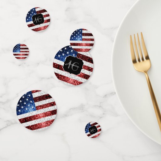 Amerikaanse vlag rode witte blauwe sparken glitter confetti (Groep)