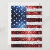 Amerikaanse vlag rode witte blauwe sparken glitter kaart (Achterkant)