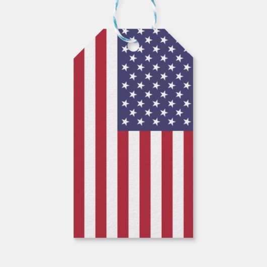 Amerikaanse vlag rode witte blauwpatriottische Ame Cadeaulabel (Achterkant)