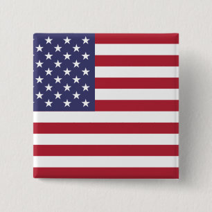 Amerikaanse vlag rode witte en blauwe Button