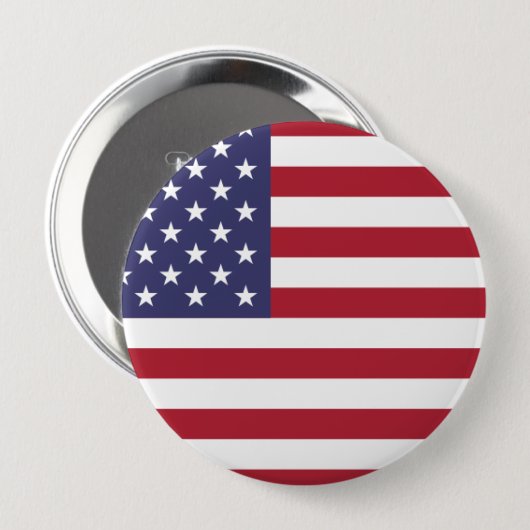 Amerikaanse vlag rode witte en blauwe Button (Voorkant /achterkant)