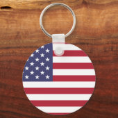 Amerikaanse vlag rode witte en blauwe Button Sleutelhanger (Voorkant)
