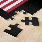 Amerikaanse vlag rode witte en blauwe puzzel legpuzzel (Zijkant)