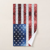 Amerikaanse vlag rode witte snuitjes bad handdoek (Handdoek)