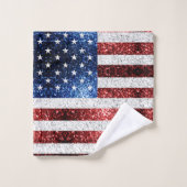 Amerikaanse vlag rode witte snuitjes bad handdoek (Wasdoekje)