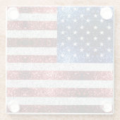Amerikaanse vlag rode witte snuitjes glazen onderzetter (Achterkant)