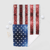Amerikaanse vlag rode witte snuitjes golfhanddoek (Insitu)