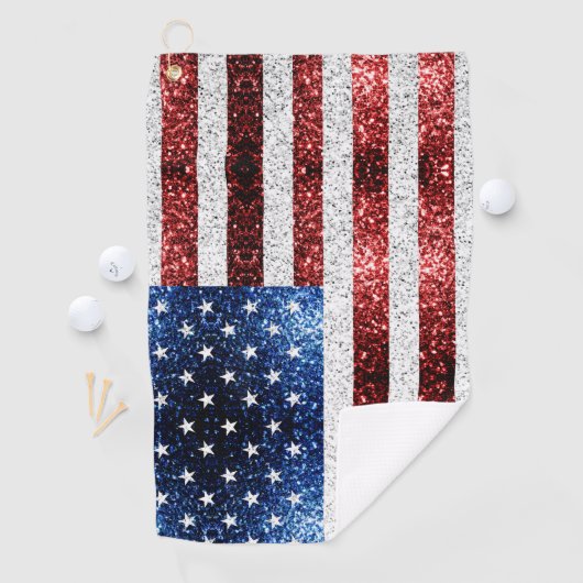 Amerikaanse vlag rode witte snuitjes golfhanddoek (Insitu)