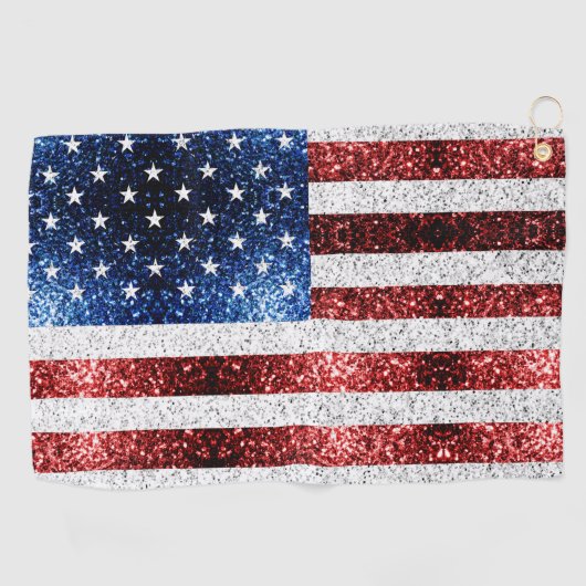 Amerikaanse vlag rode witte snuitjes golfhanddoek (Horizontaal)