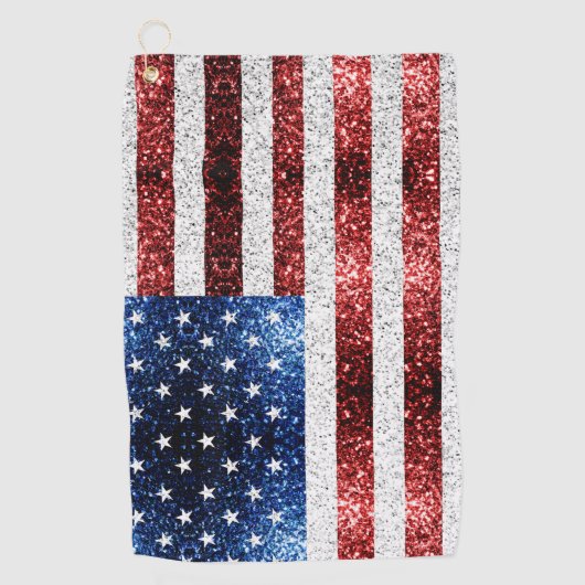 Amerikaanse vlag rode witte snuitjes golfhanddoek (Voorkant)