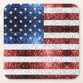 Amerikaanse vlag rode witte snuitjes kartonnen onderzetters (Voorkant)