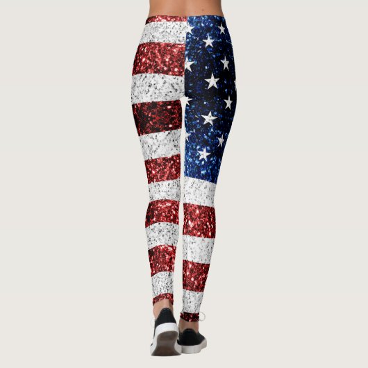 Amerikaanse vlag rode witte snuitjes leggings (Achterkant)