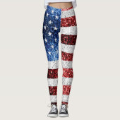 Amerikaanse vlag rode witte snuitjes leggings (Voorkant)