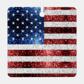 Amerikaanse vlag rode witte snuitjes metalen ornament (Achterkant)