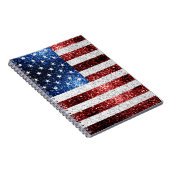 Amerikaanse vlag rode witte snuitjes notitieboek (Rechterzijde)