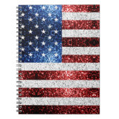 Amerikaanse vlag rode witte snuitjes notitieboek (Voorkant)