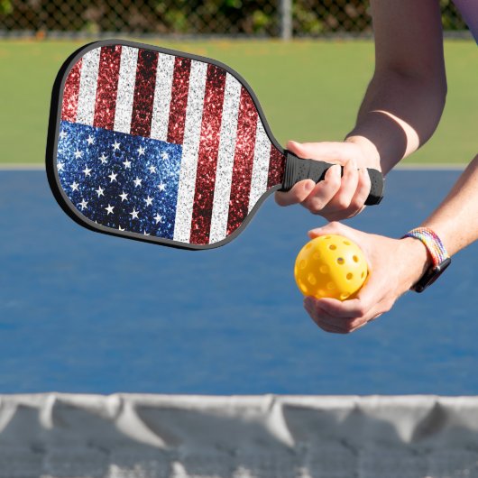 Amerikaanse vlag rode witte snuitjes pickleball paddle (Insitu)