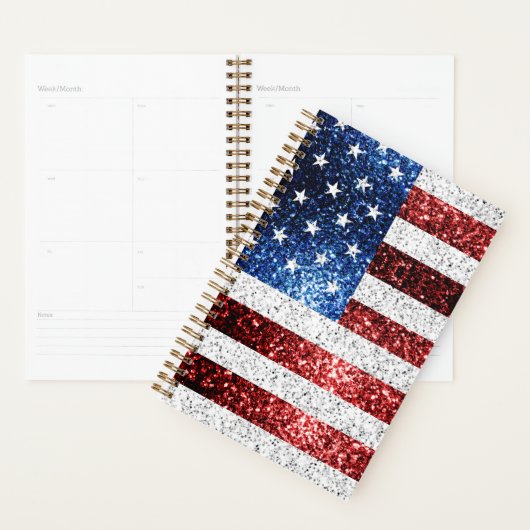Amerikaanse vlag rode witte snuitjes planner (Display)