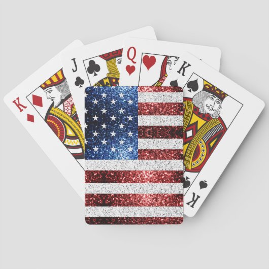 Amerikaanse vlag rode witte snuitjes pokerkaarten (Achterkant)