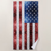 Amerikaanse vlag rode witte snuitjes strandlaken (Voorkant)