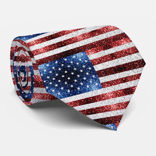 Amerikaanse vlag rode witte snuitjes stropdas (Opgerold)