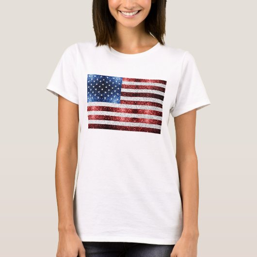 Amerikaanse vlag rode witte snuitjes t-shirt (Voorkant)