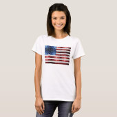 Amerikaanse vlag rode witte snuitjes t-shirt (Voorkant volledig)