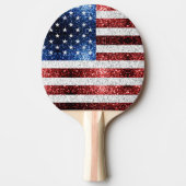 Amerikaanse vlag rode witte snuitjes tafeltennisbatje (Voorkant)