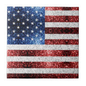 Amerikaanse vlag rode witte snuitjes tegeltje (Voorkant)