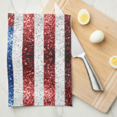 Amerikaanse vlag rode witte snuitjes theedoek (Quarter Fold)