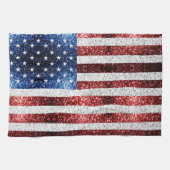 Amerikaanse vlag rode witte snuitjes theedoek (Horizontaal)