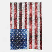 Amerikaanse vlag rode witte snuitjes theedoek (Verticaal)