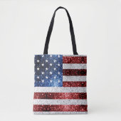 Amerikaanse vlag rode witte snuitjes tote bag (Voorkant)