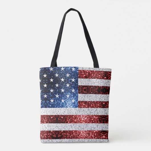 Amerikaanse vlag rode witte snuitjes tote bag (Achterkant)