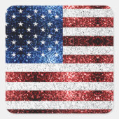 Amerikaanse vlag rode witte snuitjes vierkante sticker (Voorkant)