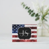 Amerikaanse vlag rode witte snuitjes visitekaartje (Staand voorkant)